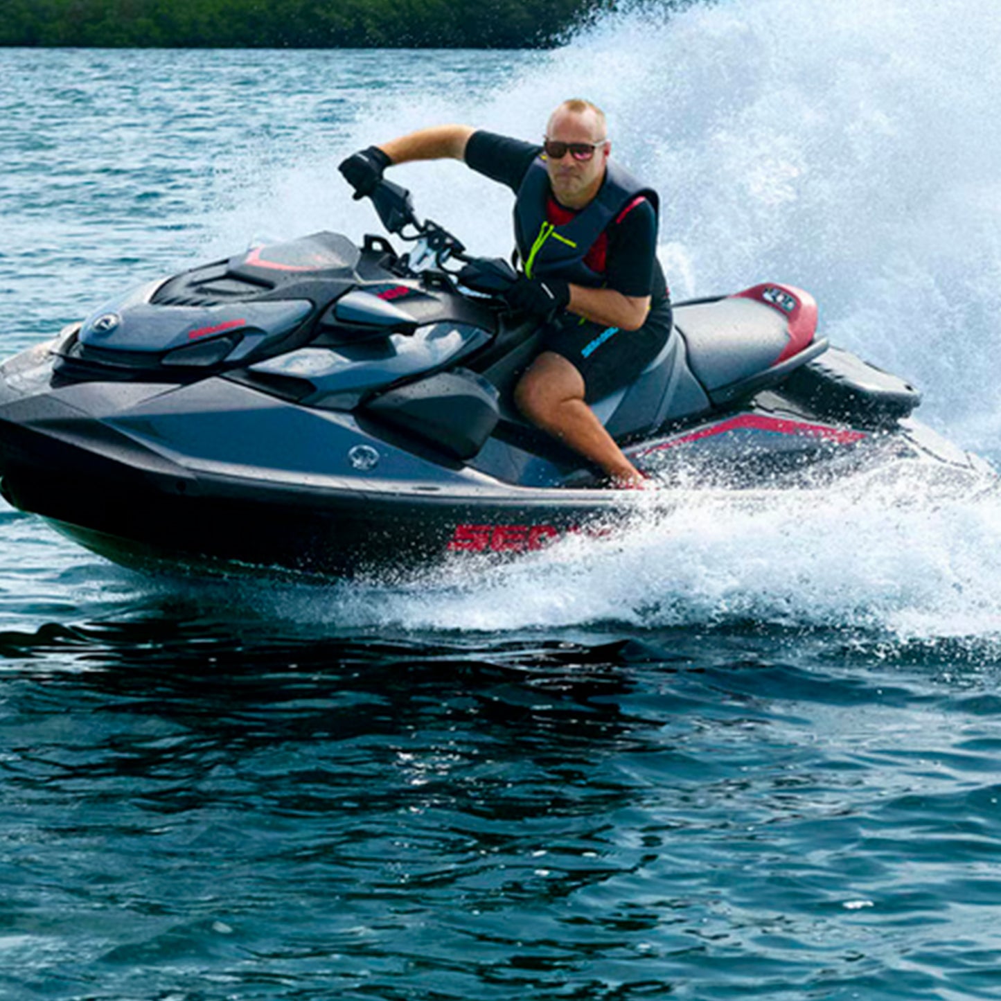 Sea-Doo GTR-X 300 in motion during rental ride experience