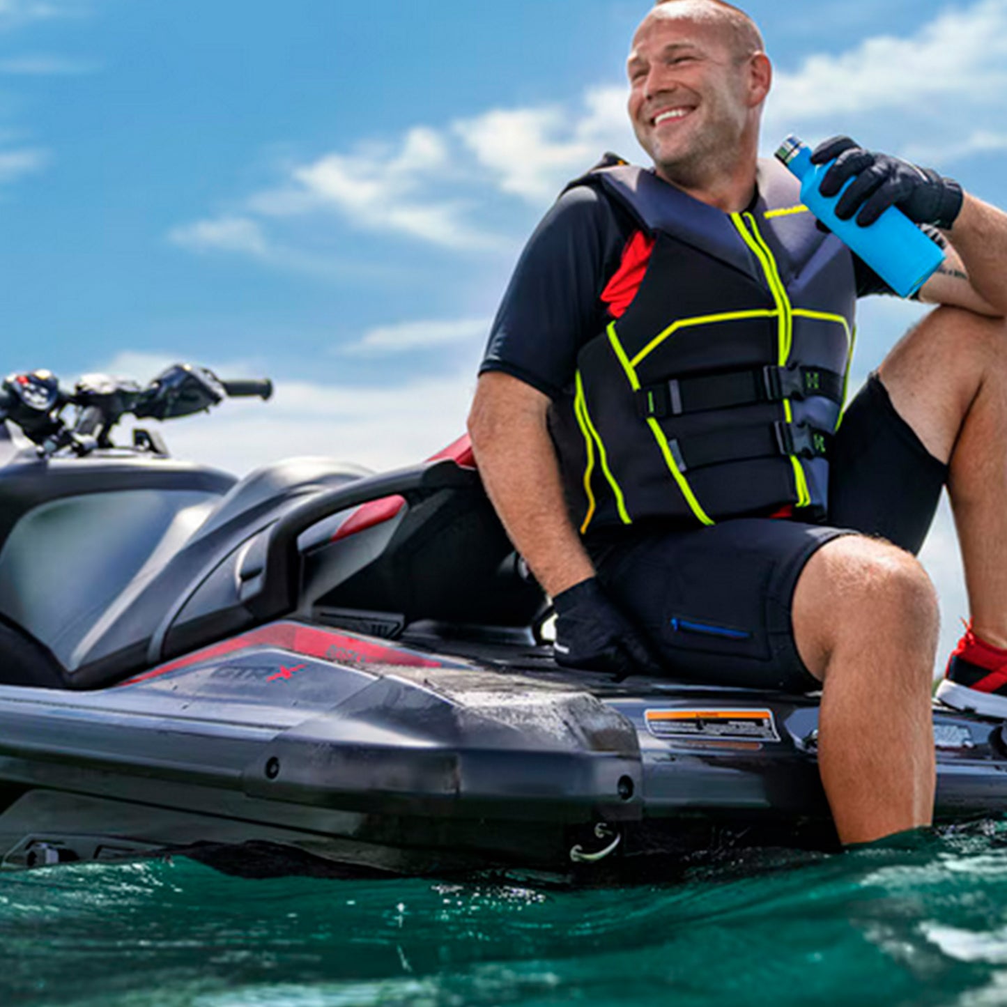 Side view of Sea-Doo GTR-X 300 personal watercraft with sporty design