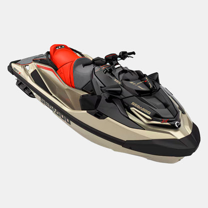 Front view of 2025 Sea-Doo RXT-X with race-inspired design